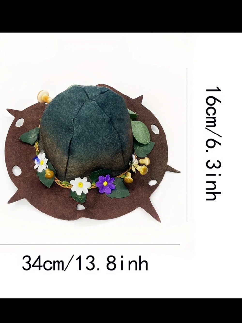 Forest-Inspired Fairy or Elven Mushroom Leaf Wizard Hat - Picture 7 of 8